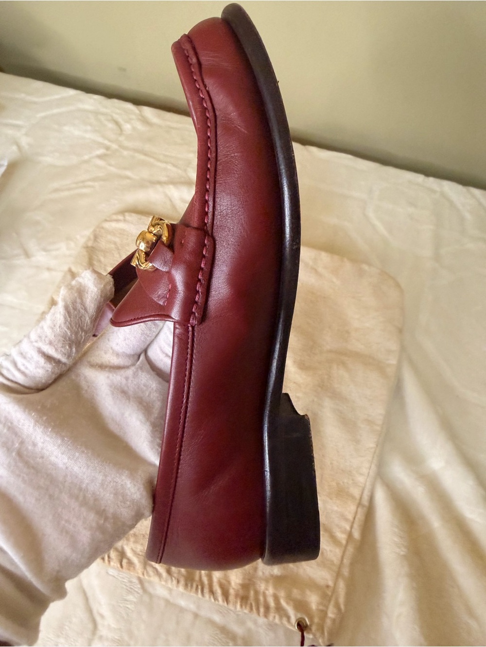 Salvatore Ferragamo Wine Leather Horsebit Loafers - Picture 6 of 16